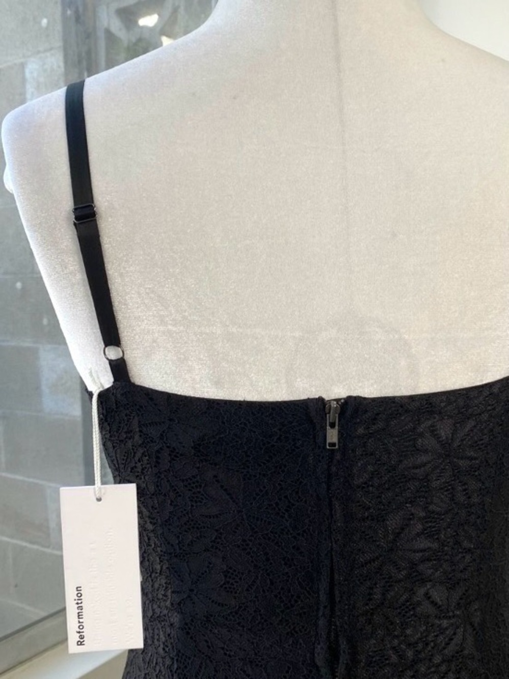 Reformation Cander Black Lace Corset Midi Dress Size 2 NWT - Picture 9 of 12